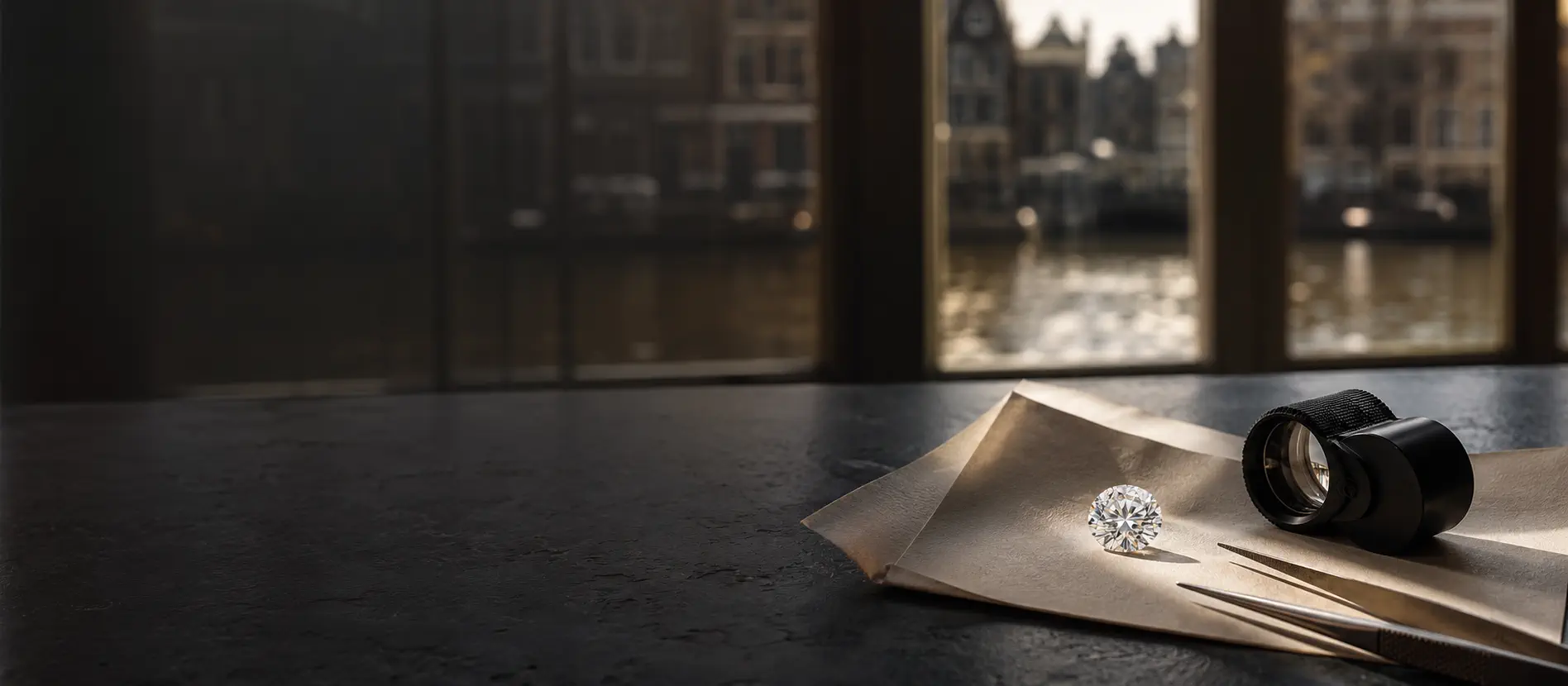 Close-up van een natuurlijke diamanten verlovingsring