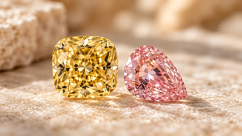 Illustratie van natuurlijke gekleurde diamanten