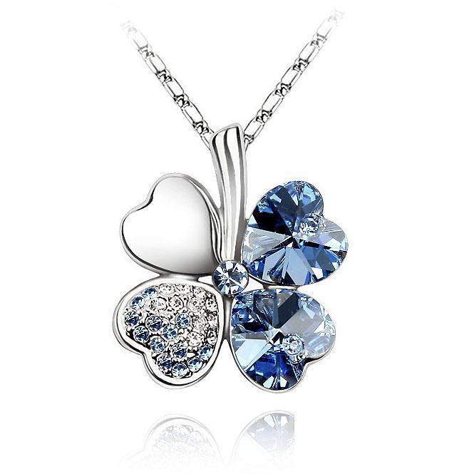 Ketting Clover Light Blue - Swarovski Elements