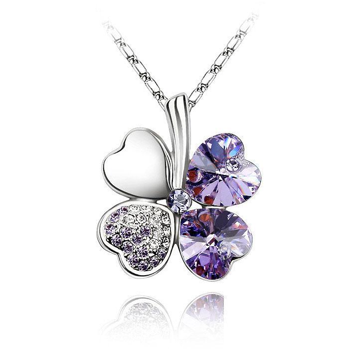 Ketting Clover Purple - Swarovski Elements