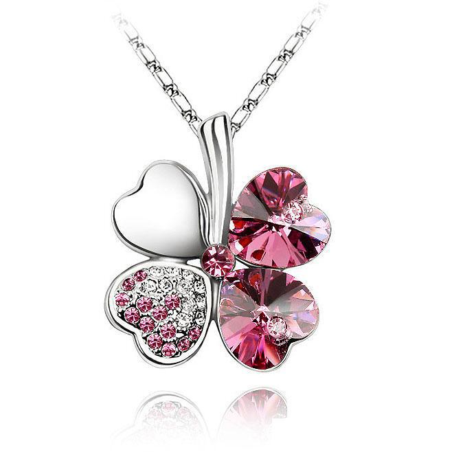 Ketting Clover Pink - Swarovski Elements